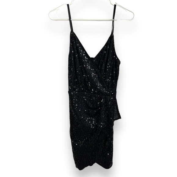 NWT Grace Karin Sequin Black Wrap Party Dress | Women's Small - Picture 4 of 10